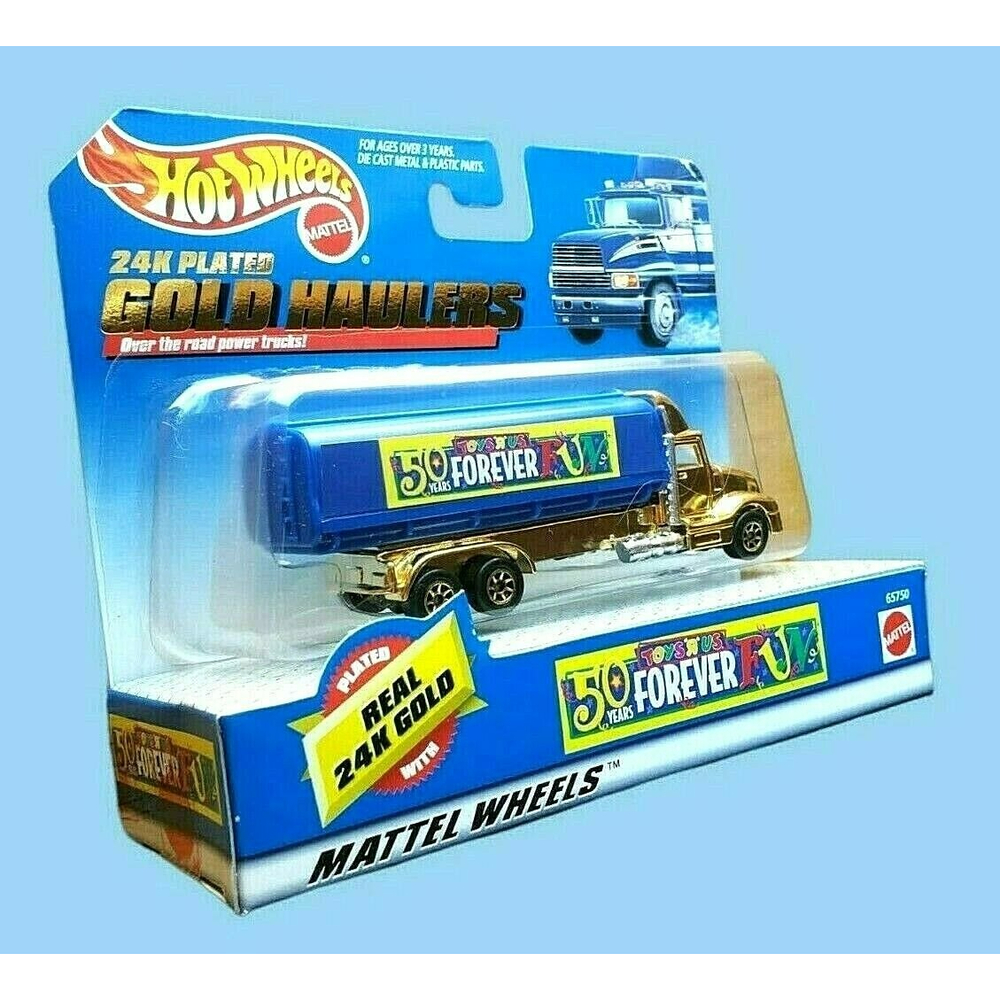 1998 Hot Wheels 24K Plated Gold Semi Truck Haulers Toys R Us 50 Years Forever - Picture 3 of 11